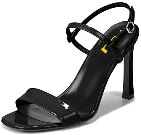 FSJ Women Trendy Square Open Toe Thick High Heel Slingback Ankle Strap Sandals Sexy Double Straps Slip on Pumps Dressy Adjustable Buckled Party Prom Wedding Shoes Size 4-15 US