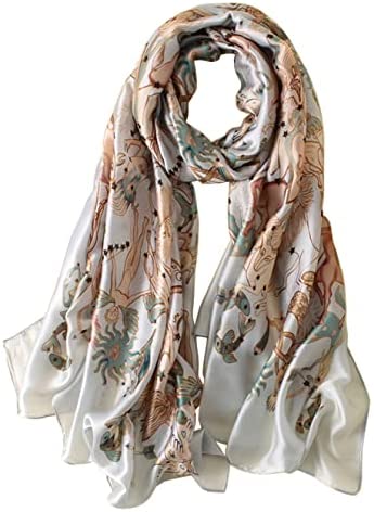 YMXHHB Fashion Scarves Scarf 100% Silk Feeling Scarf Silk Like Scarves Long Lightweight Sunscreen Shawls for Women