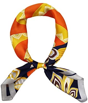 FONYVE Satin Silk Square Scarfs for Women Hair Scarves and Wraps Headscarf for Sleeping 27.5 × 27.5 inches