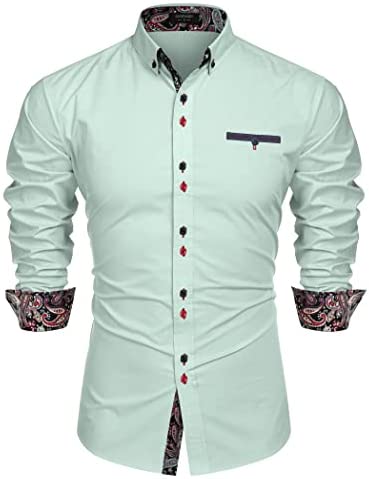 Men's Dress Shirt Long Sleeve Casual Button Down Shirts