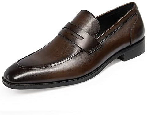 GIFENNSE Men's Dress Shoes Slip-On Loafers Formal Leather Shoes for Men