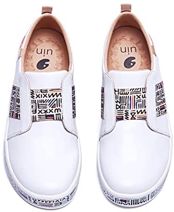 UIN Men's Fashion Sneakers Lightweight Walking Casual Loafers Slip Ons Art Painted Athletic Travel Skate Shoes Cordoba Modern Art