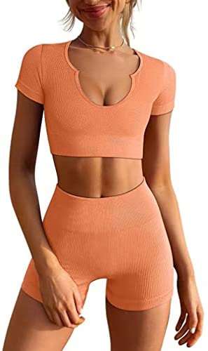 Women's  High Waist Sports Shorts Sets