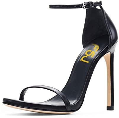 FSJ Women Elegant Ankle Strap Sandals Open Toe High Heels Shoes for Office Ladies Size 4-15 US