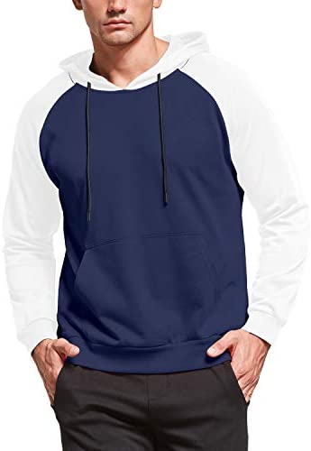 Mens Casual Pullover Hoodie Long Sleeve Cotton Hooded