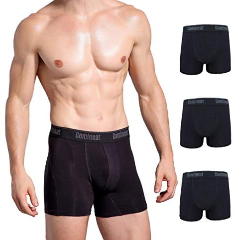 Men's 3 or 5-Pack Boxer Briefs Bamboo Rayon Ultra Soft Comfy Underwear no Fly