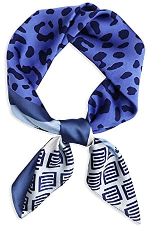 Vabovin 27.5" Silk Feeling Scarf Medium Square Satin Headscarf Fashion Pattern Hair Scarves and Wraps for Women