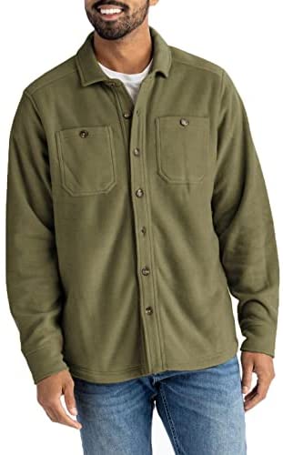Zwurew Men's Winter Coats Warm Sherpa Fleece Jacket Casual Turn Down Collar Button Outwear Lightweight Soft Coat with Pockets