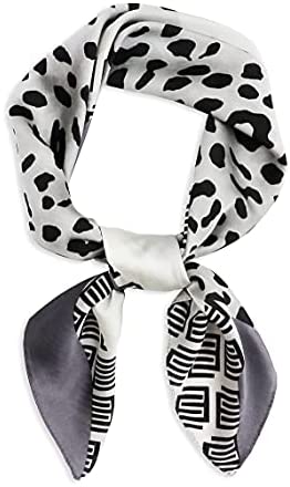 Vabovin 27.5" Silk Feeling Scarf Medium Square Satin Headscarf Fashion Pattern Hair Scarves and Wraps for Women