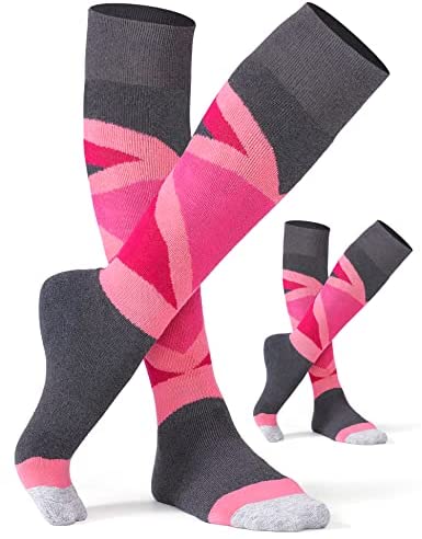 CS CELERSPORT 2/3 Pack Women's Ski Socks with Full Cushion, Wool Winter Warm Socks for Skiing Snowboarding