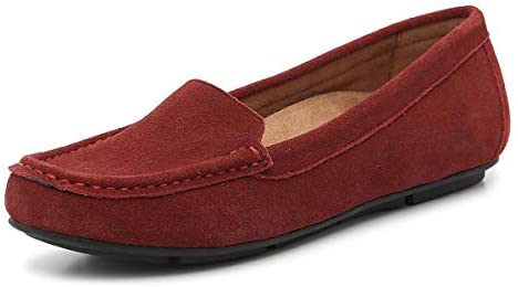 FSJ Women Comfy Closed Round Toe Moccasins Slip on Flat Slipper Soft Sole Loafer Daily Walking Shoes