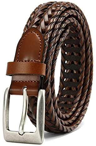 Mens Braided Belt, Braided Leather Belts for Men 1 1/8", CHAOREN Woven Belt Dress and Casual in Gift Box