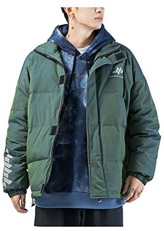Men's Classic Reflective Shell Quilted Coat Casual Cotton Padded Outdoor Jacket