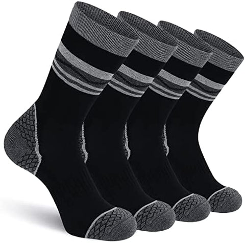 CS CELERSPORT 4 Pack Men's Merino Wool Hiking Socks with Cushion Warm Winter Thermal Boot Crew Socks
