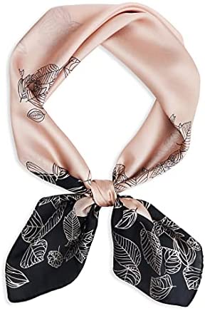Vabovin 27.5" Silk Feeling Scarf Medium Square Satin Headscarf Fashion Pattern Hair Scarves and Wraps for Women