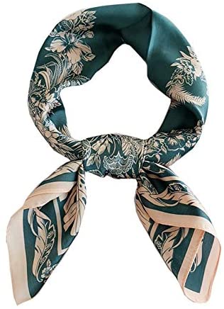 FONYVE Silk Feeling Scarf Medium Square Satin Head Scarf for Women 27.5 × 27.5 inches
