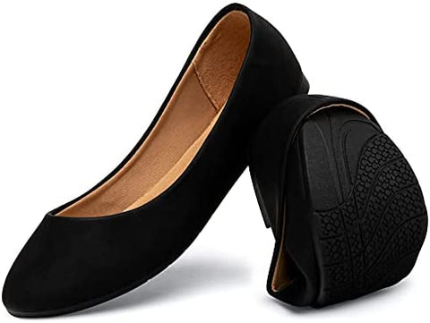 katliu Women Comfort Flats Round Toe Ballet Flats Slip on Walking Flat Shoes