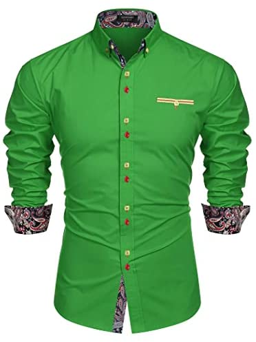 Men's Dress Shirt Long Sleeve Casual Button Down Shirts