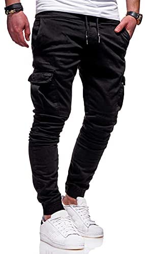 Mens Joggers Pants Casual Trousers - Cargo Pants Athletick Long Patns Pocket Running Workout