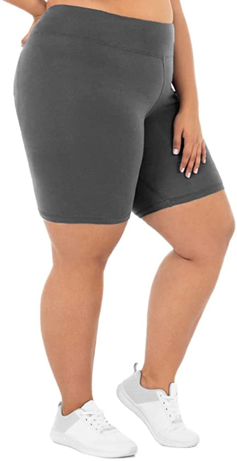 Women's Plus Size Workout Biker Shorts High Waisted Athletic Gym Running Cycling Yoga Shorts