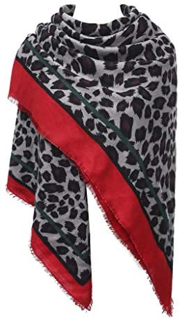 Women's Leopard Print Blanket Square Wrap Scarf