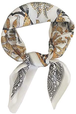 FONYVE Silk Feeling Scarf Medium Square Satin Head Scarf for Women 27.5 × 27.5 inches