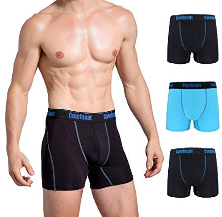 Men's 3 or 5-Pack Boxer Briefs Bamboo Rayon Ultra Soft Comfy Underwear no Fly