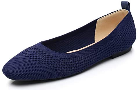 VenusCelia Women's Flexible Knit Flat Shoe