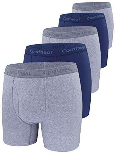 Men's 5-Pack Big & Tall 3XL-7XL Boxer Briefs Cotton Spandex Underwear with Fly