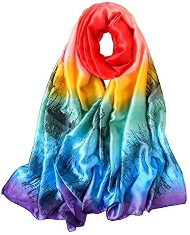 YMXHHB Silk Scarf 100% Mulberry Silk Fashion Scarves Long Lightweight Shawl Wrap …