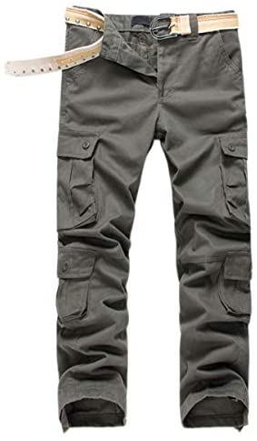 Men's Twill Cotton Wild Cargo Pants Casual Regular Fit Work Combat Trousers