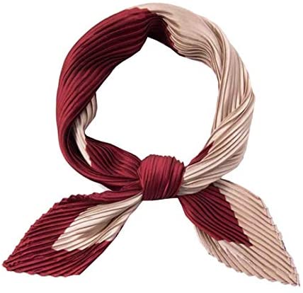 27” Satin Scarves-Fashion Square Pleated Scarf