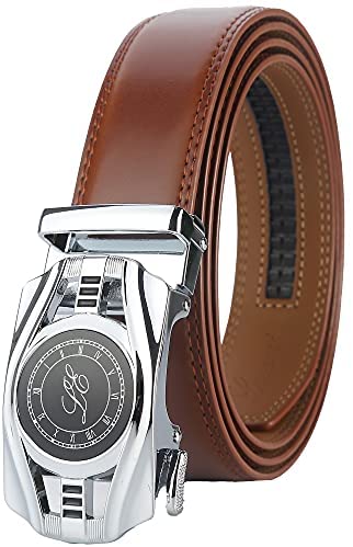 Lavemi Men's Real Leather Ratchet Dress Belt with Automatic Buckle,Elegant Gift Box