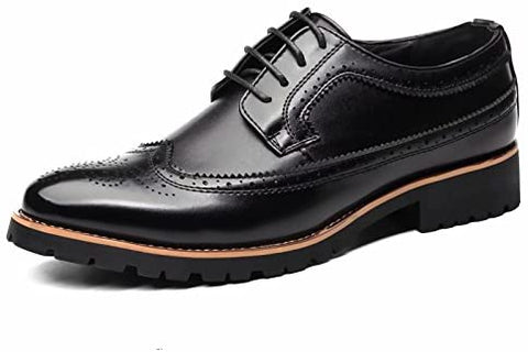 QZHIHE Men's Classic Modern Oxford Wingtip Lace Dress Shoes