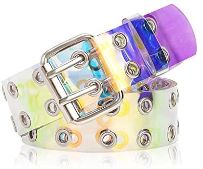Double Grommet Canvas Web Belt for Women Men Punk Nylon Belt Jeans 2 Hole Belts Halloween