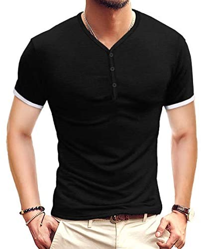 Mens Casual Slim Fit Basic  Short/Long Sleeve Cotton T-Shirt