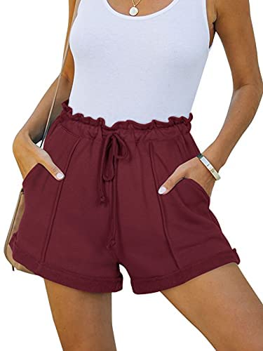Workout Shorts for Women Cotton Pajama Lounge Shorts Drawstring Athletic Gym Running Yoga Sweat Shorts with Pockets
