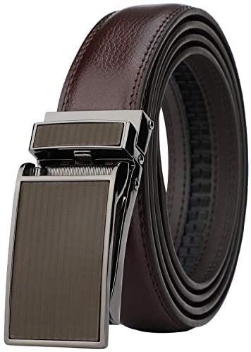 HIMI Men's Comfort Genuine Leather Ratchet Dress Belt with Automatic Click Buckle