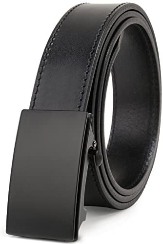 Beltox Men’s Top Grain Bridle Leather Dress Belt No Ratchet Automatic Buckle