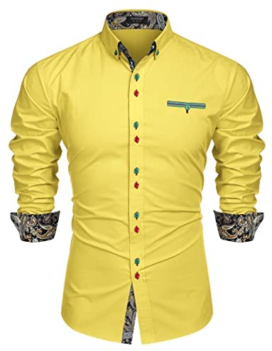 Men's Dress Shirt Long Sleeve Casual Button Down Shirts