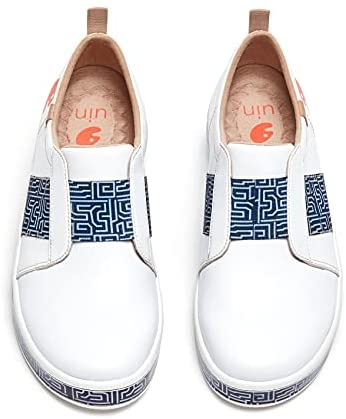 UIN Men's Fashion Sneakers Lightweight Walking Casual Loafers Slip Ons Art Painted Athletic Travel Skate Shoes Cordoba Modern Art