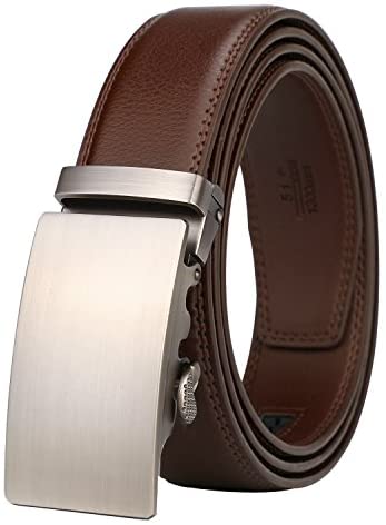 Lavemi Men's Real Leather Ratchet Dress Belt with Automatic Buckle,Elegant Gift Box