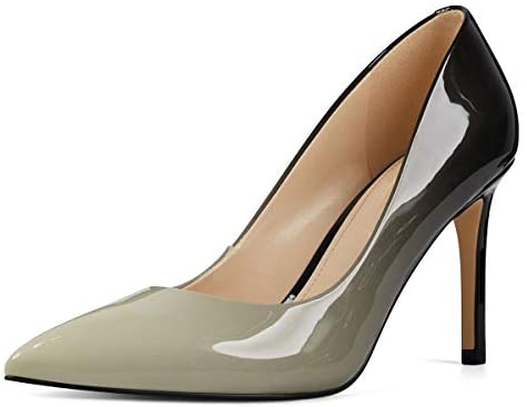 Women Classic Pointed Closed Toe Pumps Slip on D'Orsay Sexy High Stiletto Heels Slide Patent Leather Sandals Lady Patry Office Wedding Dress Shoes Size 4-15 US