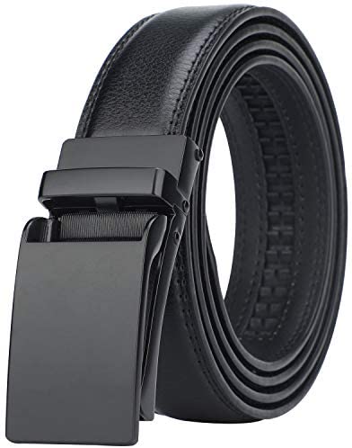 HIMI Men's Comfort Genuine Leather Ratchet Dress Belt with Automatic Click Buckle