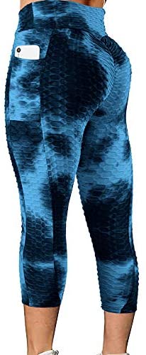 Karlywindow Women's Butt Lifting Legging High Waist Yoga Pants Capri Tummy Control Scrunch Booty Legging Tights