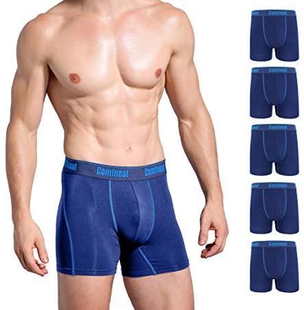 Men's 3 or 5-Pack Boxer Briefs Bamboo Rayon Ultra Soft Comfy Underwear no Fly