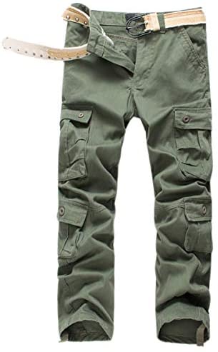 Men's Twill Cotton Wild Cargo Pants Casual Regular Fit Work Combat Trousers