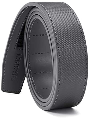CHAOREN Ratchet Belt Replacement Strap 1 3/8”, Genuine Leather Belt Casual for 40MM Slide Click Buckle