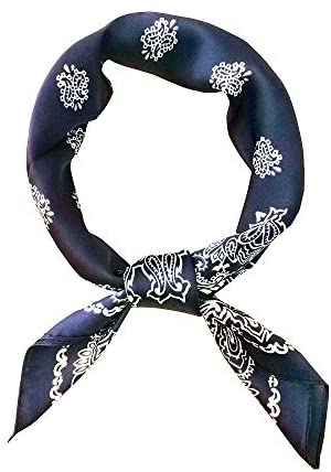 FONYVE Silk Feeling Scarf Medium Square Satin Head Scarf for Women 27.5 × 27.5 inches