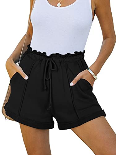 Workout Shorts for Women Cotton Pajama Lounge Shorts Drawstring Athletic Gym Running Yoga Sweat Shorts with Pockets